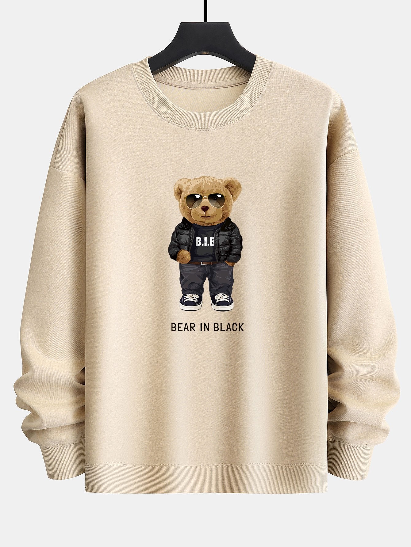 Bear In Black Print Relax Fit Sweatshirt